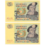 Suède 5 Kronor 1974