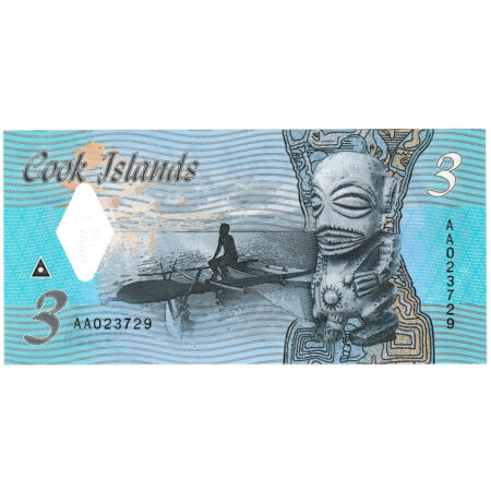 Îles Cook 3 Dollars 2021 Polymère – Image 2
