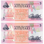 Îles Cook 3 Dollars 1992