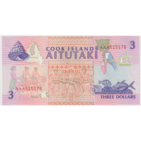 Îles Cook 3 Dollars 1992