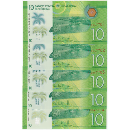 Nicaragua 10 Cordobas 2014 Polymère