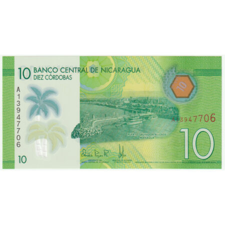 Nicaragua 10 Cordobas 2014 Polymère