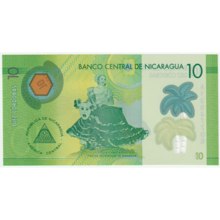 Nicaragua 10 Cordobas 2014 Polymère – Image 2