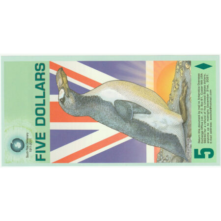 Antarctique 5 Dollars 2011 Polymère – Image 2