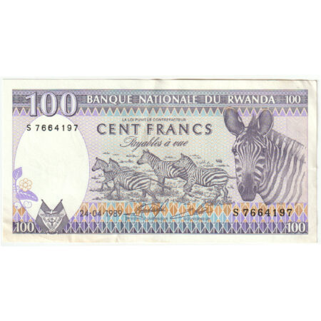 Rwanda 100 Francs 1989