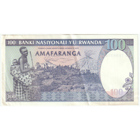 Rwanda 100 Francs 1989 – Image 2