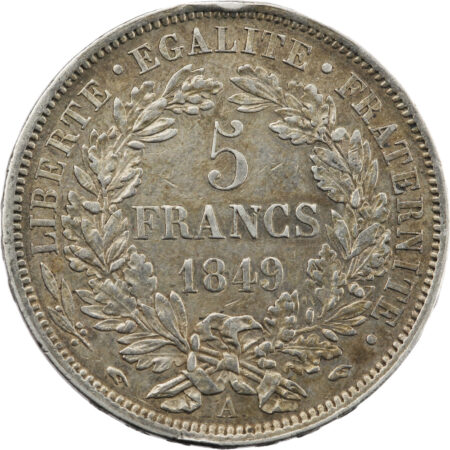 France 5 Francs Cérès 1849 "Main-Main" – Image 2