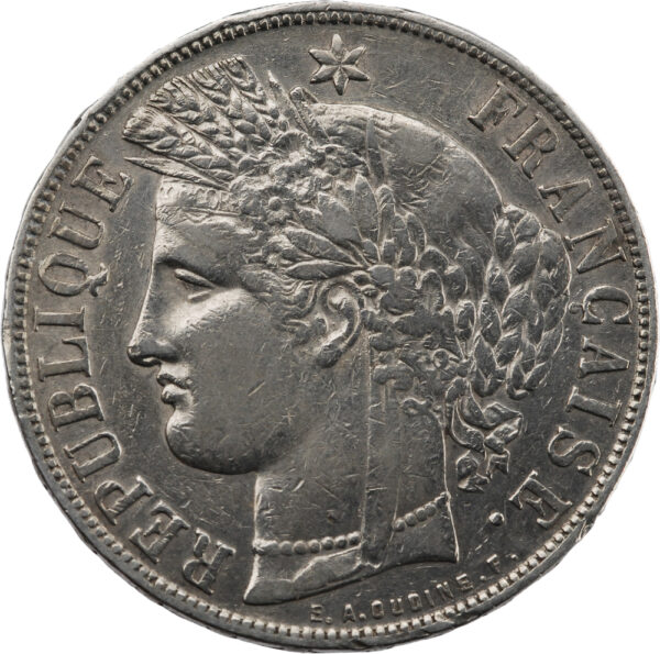 France 5 Francs Cérès 1870 Bordeaux