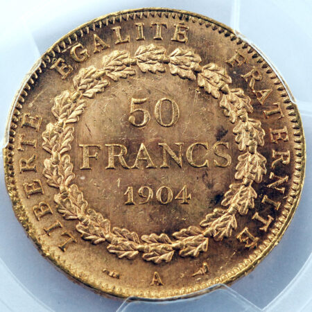 France 50 Francs Génie 1904 Paris PCGS MS63+ – Image 2