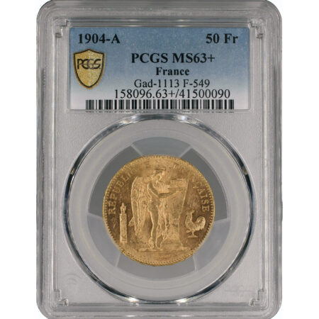 France 50 Francs Génie 1904 Paris PCGS MS63+ – Image 3