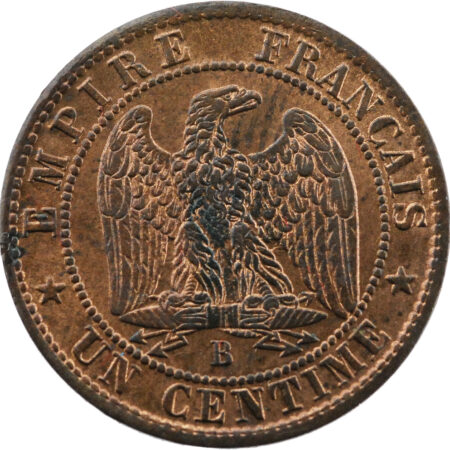 France Napoléon III Centime 1854 Rouen – Image 2