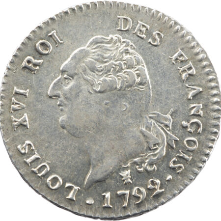 Constitution Louis XVI 30 sols FRANÇOIS au génie 1792 Limoges