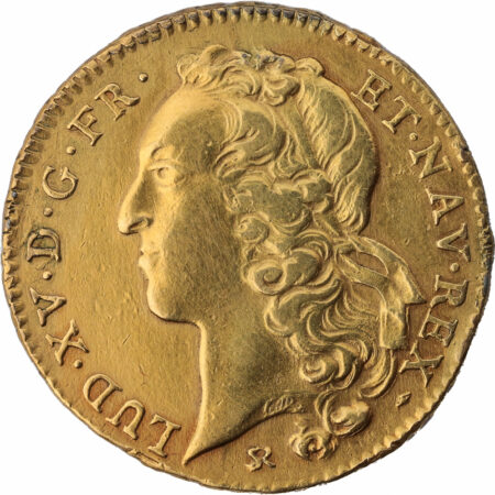 Louis XV Double Louis d'or au bandeau 1745 Rouen