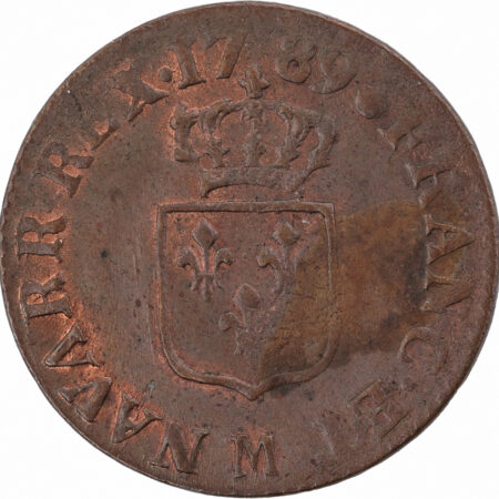 Louis XVI Liard à l'écu 1789 Toulouse – Image 2