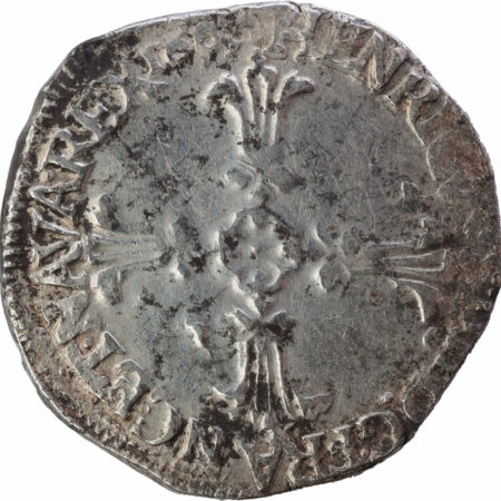 Henri IV Quart d'écu croix feuillue de face 1607 Rennes