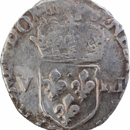 Henri III Huitième d'écu croix de face 1589 Rennes – Image 2