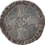 Henri IV Huitième d'écu croix feuillue de face 1597 Bayonne