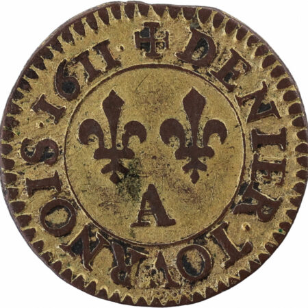 Louis XIII Denier Tournois 1611 Paris – Image 2