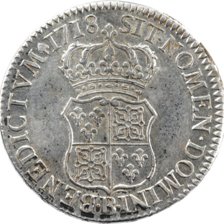 Louis XV Écu de Navarre 1718 Rouen – Image 2