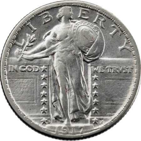 États-Unis Standing Liberty Quarter 1/4 Dollar 1917 Denver