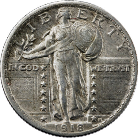 États-Unis Standing Liberty Quarter 1/4 Dollar 1918 Philadelphie