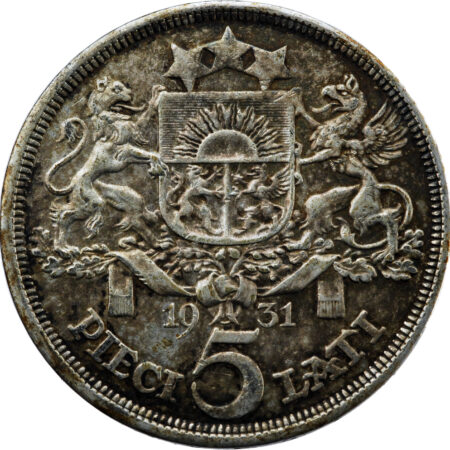 Lettonie 5 Lati 1931 – Image 2