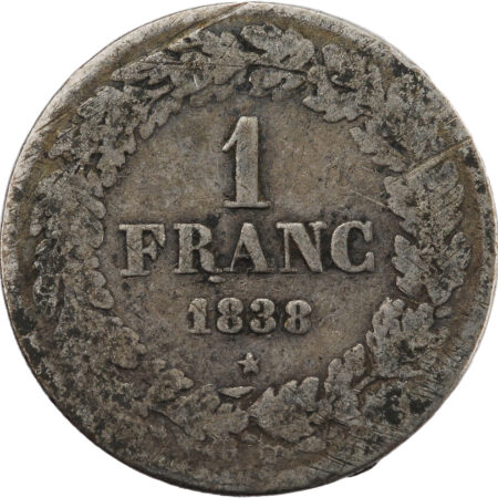 Royaume de Belgique Léopold Ier Franc 1838 Bruxelles – Image 2