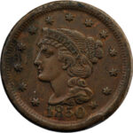 États-Unis Braided Hair Cent 1850 Philadelphie