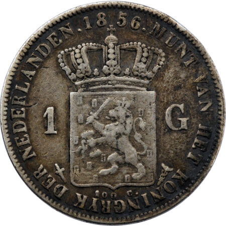Pays-Bas Willem III Gulden 1856 – Image 2