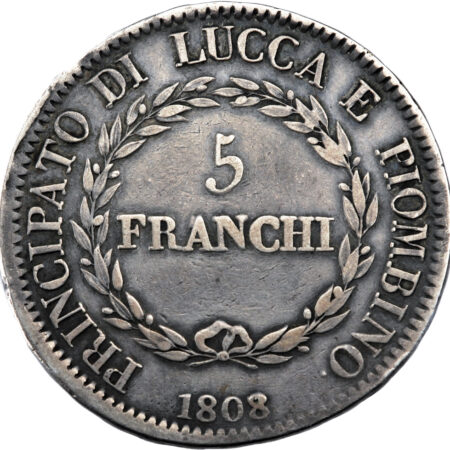 Italie Lucques & Piombino Félix et Élisa 5 Franchi 1808 Florence – Image 2