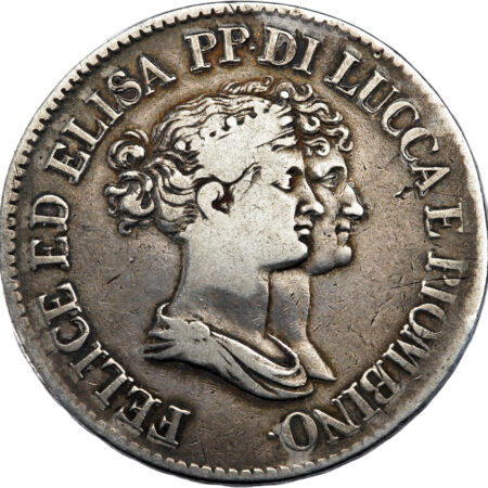 Italie Lucques & Piombino Félix et Élisa 5 Franchi 1808 Florence