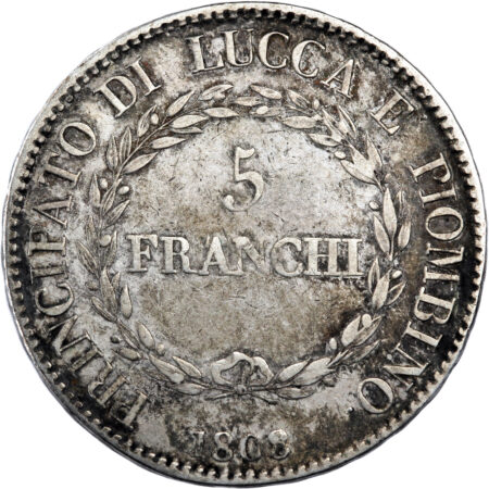 Italie Lucques & Piombino Félix et Élisa 5 Franchi 1808 Florence – Image 2