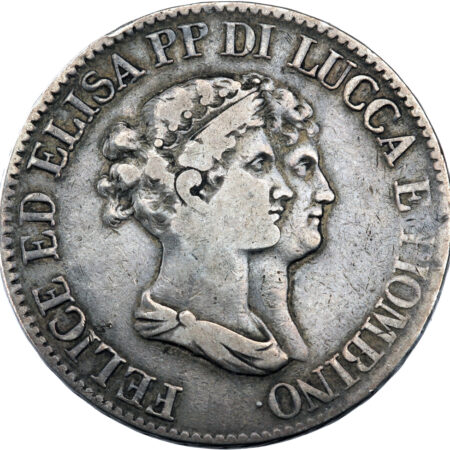 Italie Lucques & Piombino Félix et Élisa 5 Franchi 1807 Florence