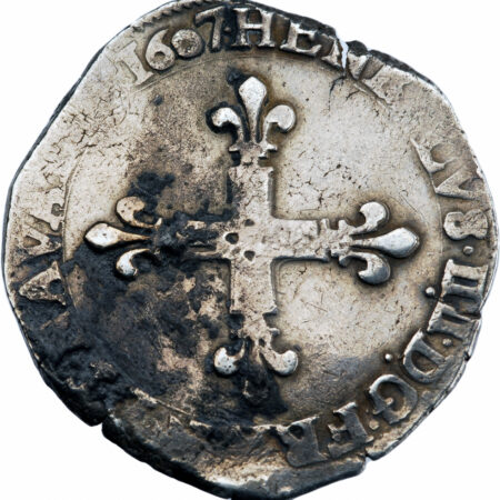 Henri IV Quart d'écu 1607 La Rochelle