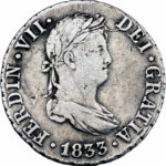 Espagne Ferdinand VII 2 Reales 1833 Séville