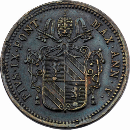 Italie Vatican Pie IX 1/2 Baiocco 1850 Rome