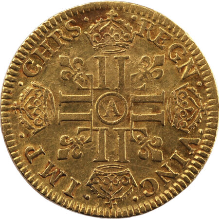 France Louis XIV Louis d'or à la mèche courte 1644 Paris – Image 2