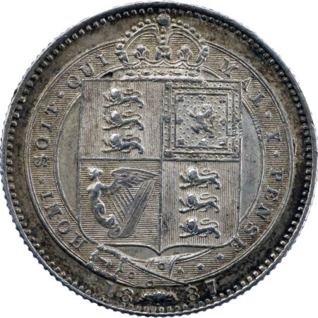 Grande Bretagne Victoria Shilling 1887 – Image 2