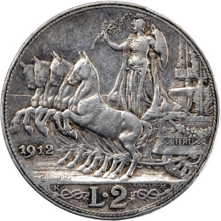 Italie Vittorio Emanuele III 2 Lire 1912 – Image 2