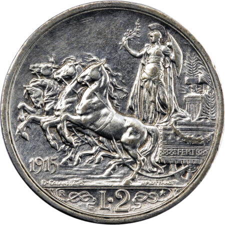 Italie Vittorio Emanuele III 2 Lire 1915 – Image 2