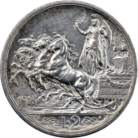 Italie Vittorio Emanuele III 2 Lire 1916 – Image 2