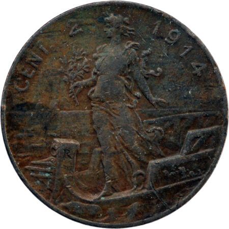 Italie Vittorio Emanuele III 2 Centesimi 1914 – Image 2
