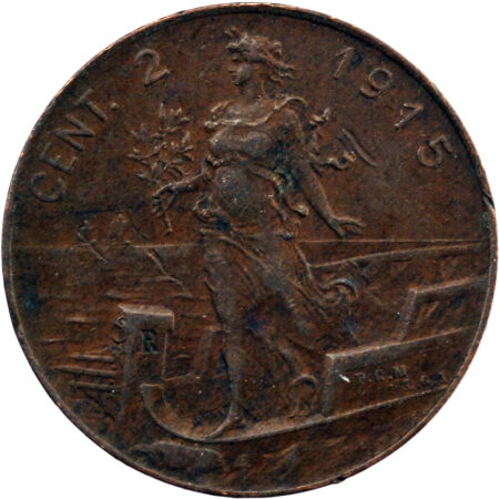 Italie Vittorio Emanuele III 2 Centesimi 1915 – Image 2