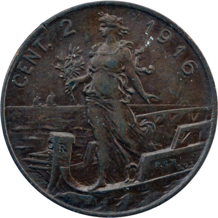 Italie Vittorio Emanuele III 2 Centesimi 1916 – Image 2