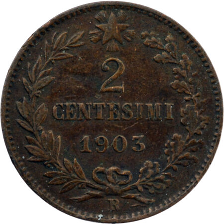Italie Vittorio Emanuele III 2 Centesimi 1903 – Image 2
