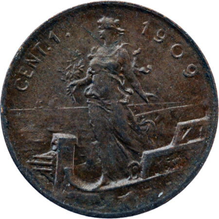 Italie Vittorio Emanuele III Centesimo 1909 – Image 2