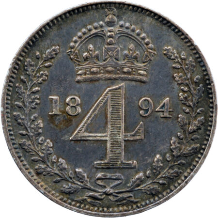Grande Bretagne Victoria 4 Pence 1894 – Image 2