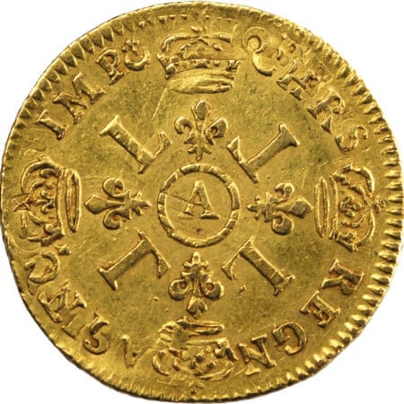 France Louis XIV Louis d'or aux quatre L 1694 Paris – Image 2