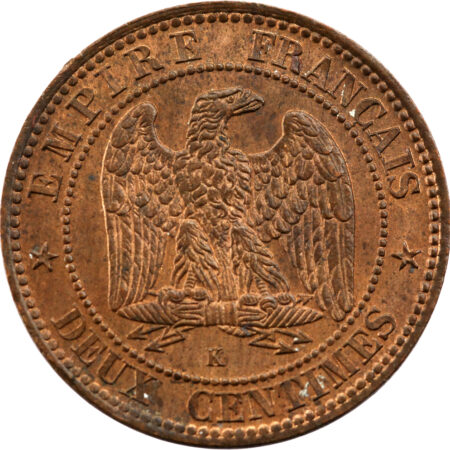 France Napoléon III 2 Centimes 1862 Bordeaux – Image 2