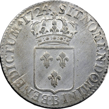 France Louis XV Écu de France 1724 Rouen – Image 2